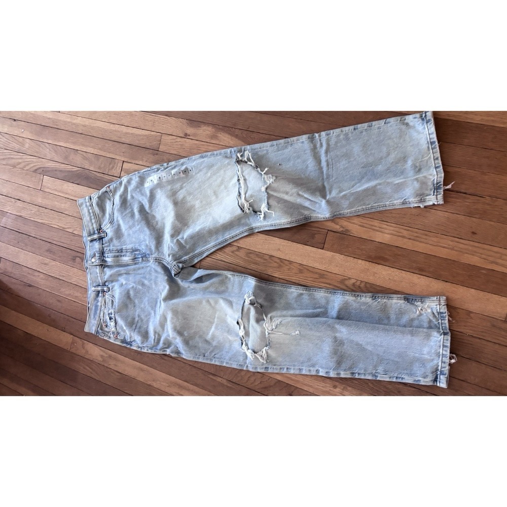American Eagle Strigid  Boyfriend Jeans Sz 8 Reg New With Tags NWT Light Wash